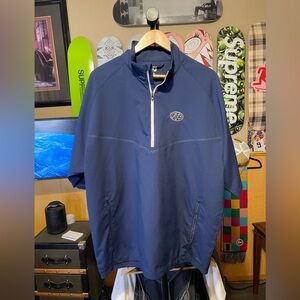 FTP Mens size XL FJ windbreaker Dark Blue Jacket with Logo